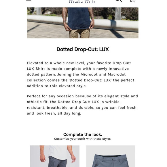 Men’s BYLT Dotted Drop-Cut Lux Shirt / S- Large - Picture 12 of 12